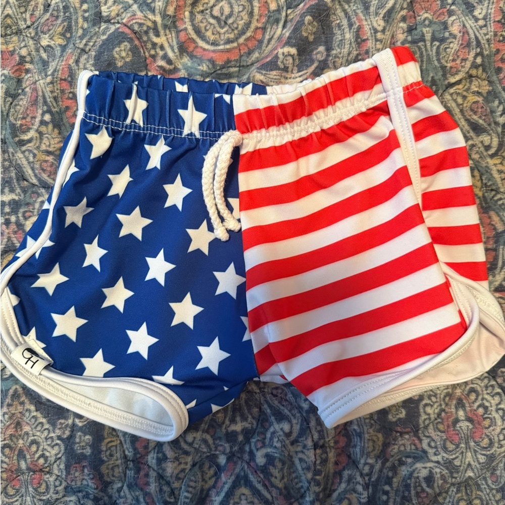 George Hars America track shorts
